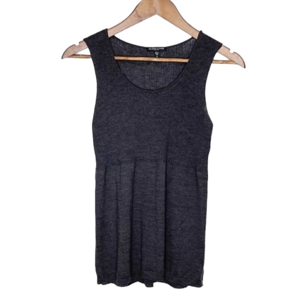 Eileen Fisher Knit Wool Babydoll Tank Top Gray Size Small Petite